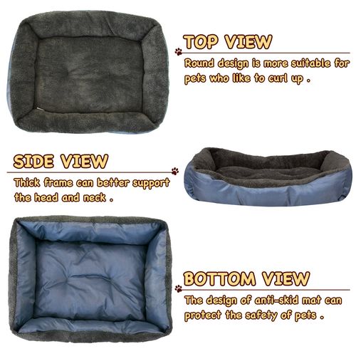 Advwin - Pet Beds Indoor Cat Dog Calming Beds Square - Blue - XXL - petservo