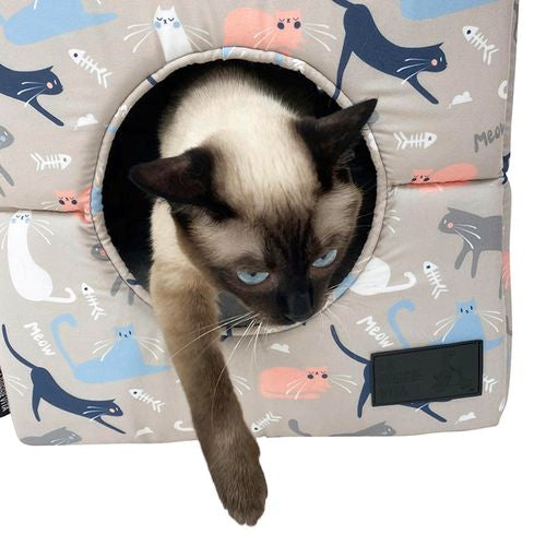 La Doggie Vita - Catisse Taupe Cat Cube - Medium