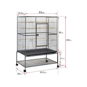 YES4PETS - 140 cm Large Bird Cage Parrot Budgie Aviary With Stand - petservo