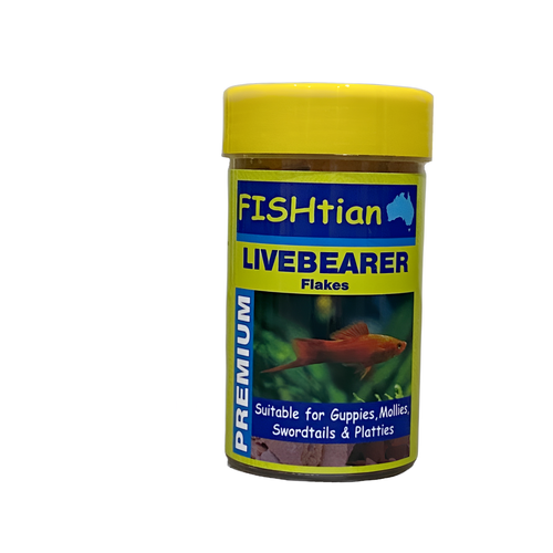 Fishtian - Livebearer Flakes Fish Food - 100ml