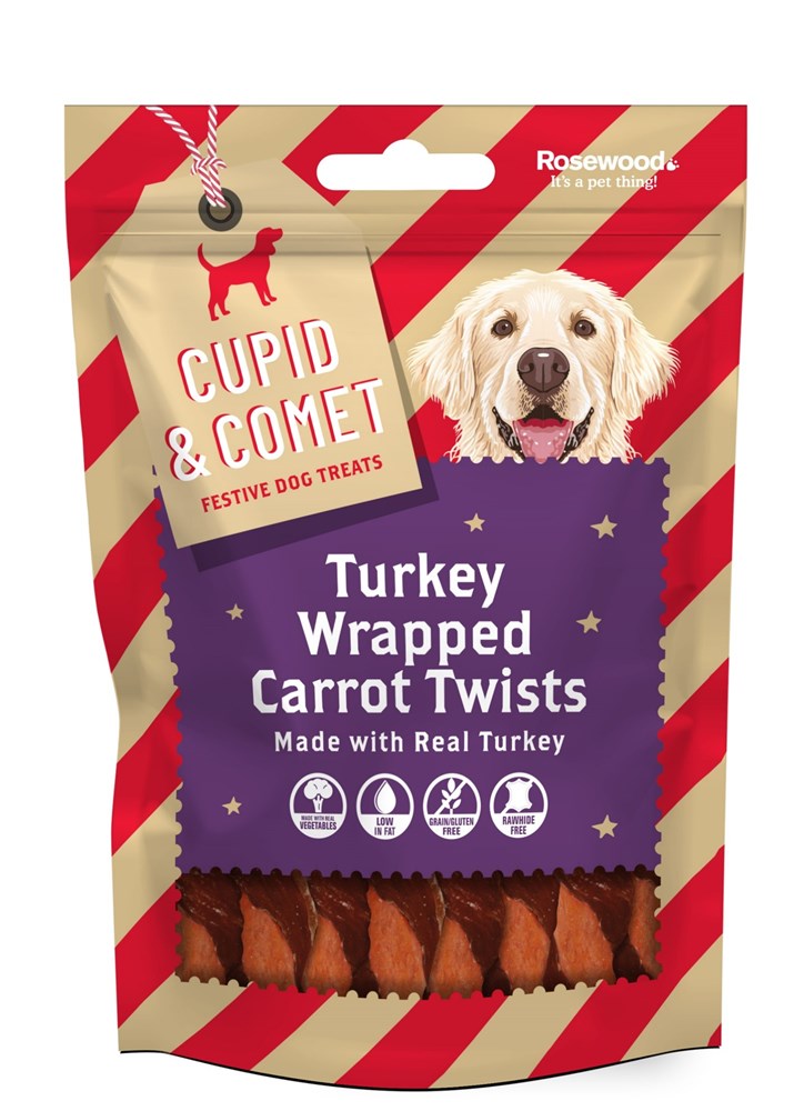 Rosewood - TURKEY WRAPPED CARROT TWIST DOG TREATS 100G - Pet Servo