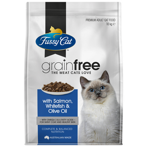 Fussy Cat - 10kg Salmon And Whitefish With Olive Oil Grain Free Cat Dry Food - petservo