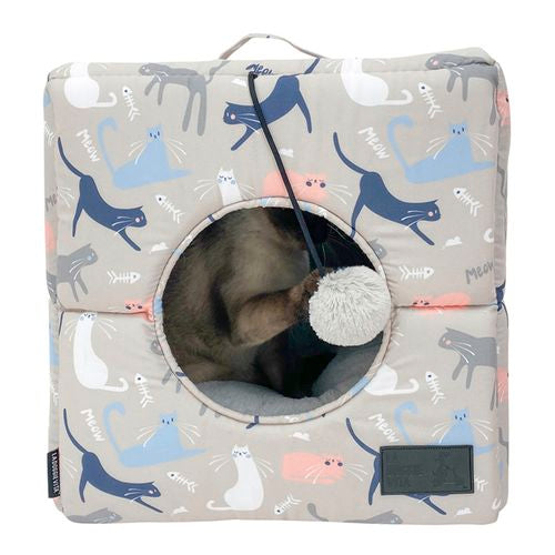 La Doggie Vita - Catisse Taupe Cat Cube - Medium