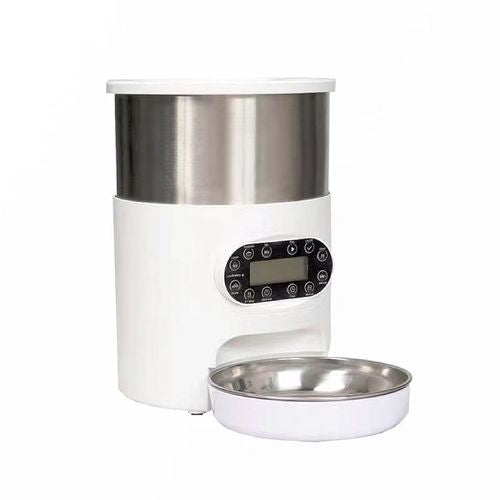 YES4PETS - Electric Automatic Pet Dog Cat Rabbit Feeder Stainless Steel 3L Dispenser