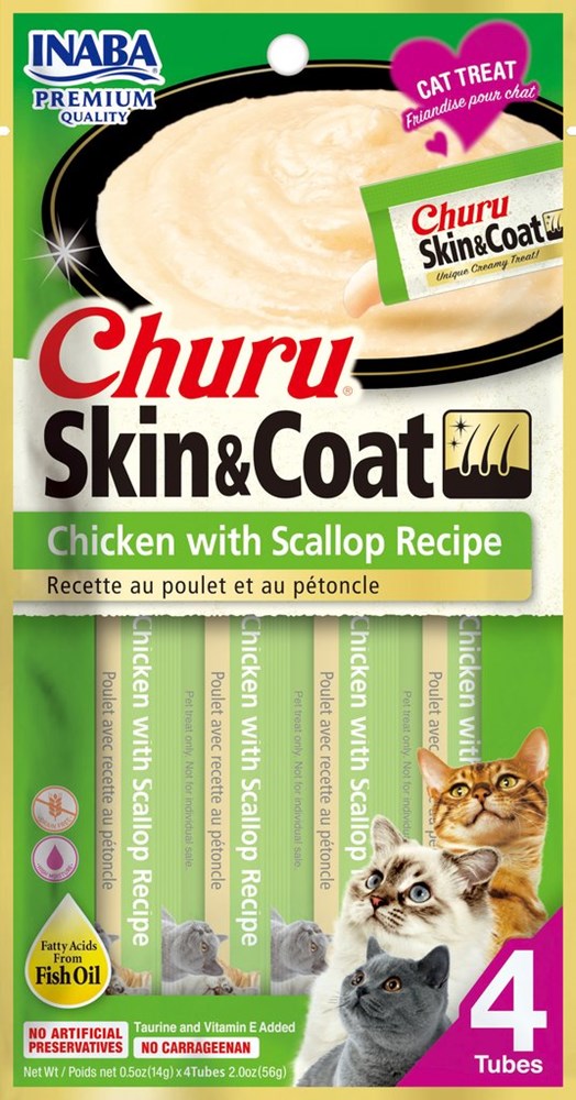 Inaba - Churu Skin & Coat Chicken with Scallop Recipe - Petservo