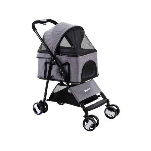 i.Pet - Pet Stroller Pram Dog Large Cat Carrier Travel Strollers 4 Wheel - Foldable