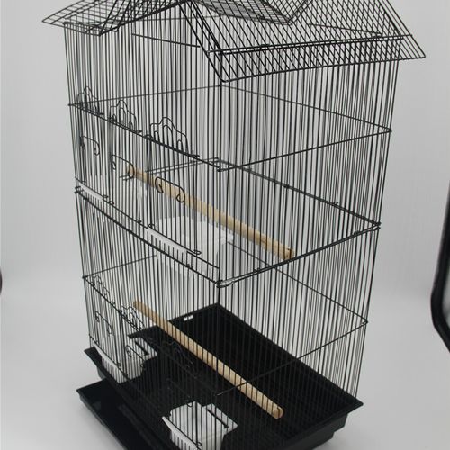 YES4PETS - 4 X Medium Size Bird Cage Parrot Budgie Aviary with Perch - Black