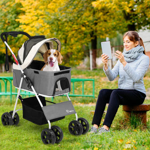 Advwin - Large Dog Stroller One-Step Foldable - petservo