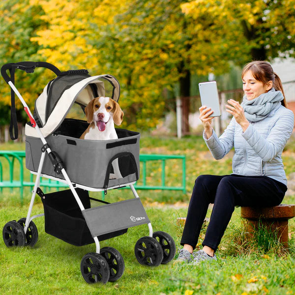 Advwin - Large Dog Stroller One-Step Foldable - petservo