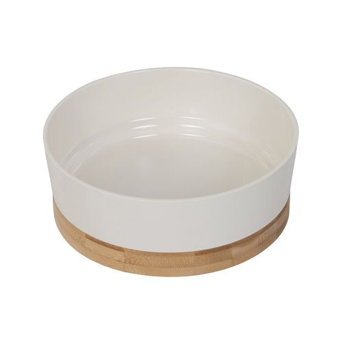 Baxter Bone - Small White Two Tone Melamine Bamboo Pet Bowl - petservo