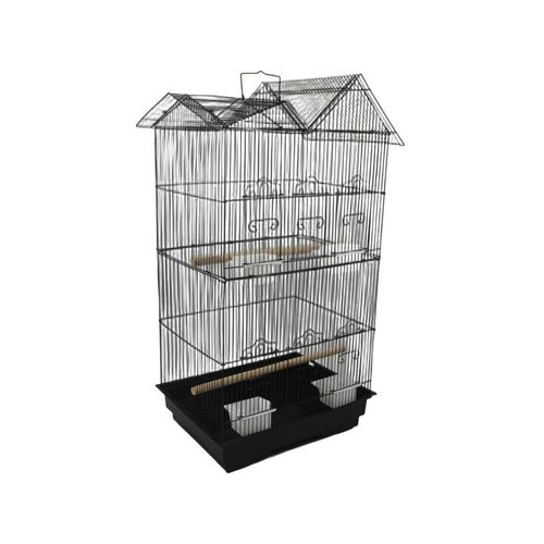 YES4PETS - 4 X Medium Size Bird Cage Parrot Budgie Aviary with Perch - Black