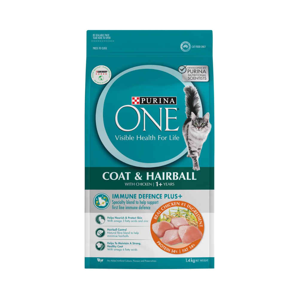 Purina One - Coat & Hairball With Chicken 1+ Years 1.4kg - Petservo