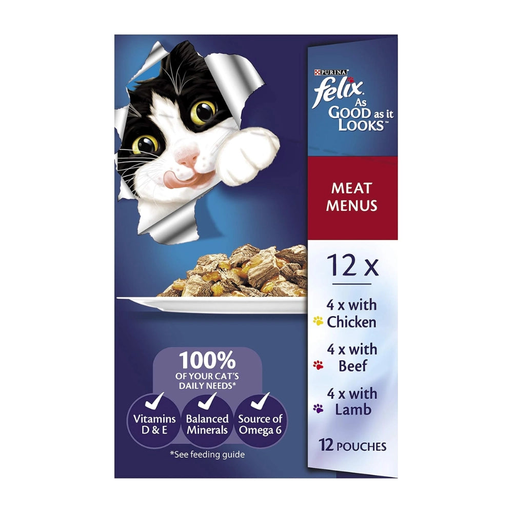 FELIX - Adult Wet Cat Food Meat Menus in Jelly 60x85g - PetServo-3