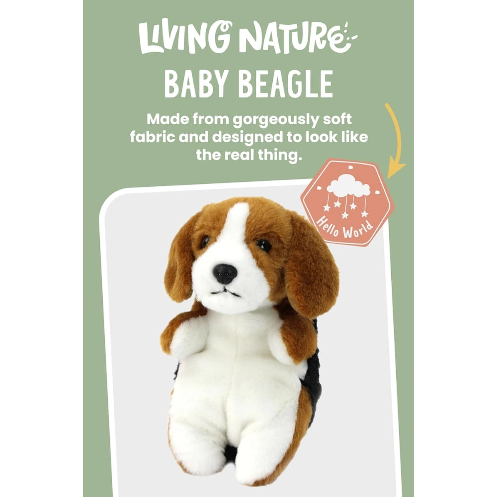 Living Nature - Baby Beagle Cuddly, Plush Toy Fluffy and Cuddly Dog Soft Toy