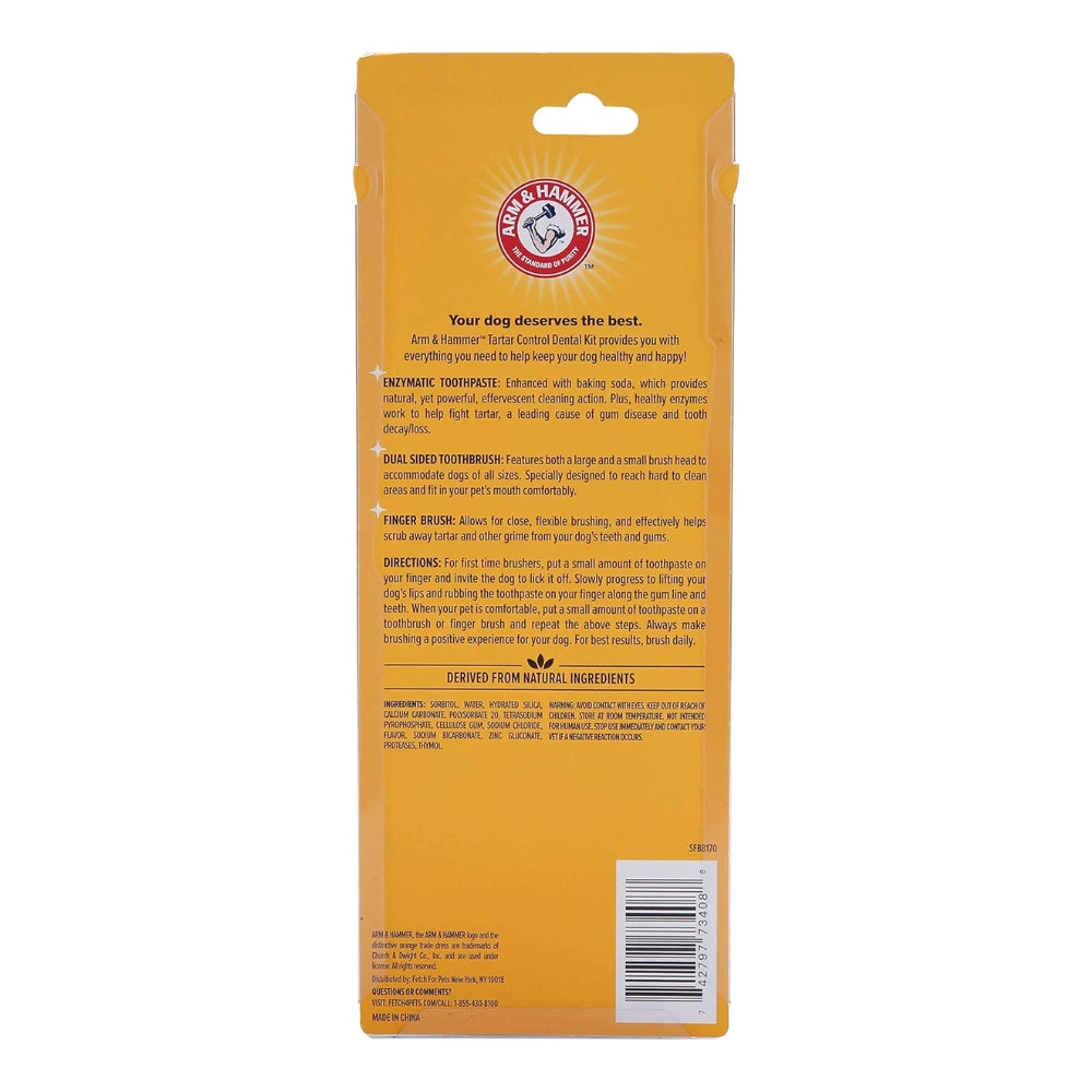 Arm & Hammer - Dog Dental Care Tartar Control Kit | Toothpaste, Toothbrush & Fingerbrush