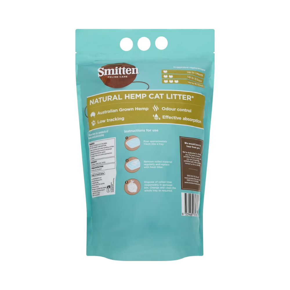 Smitten - Natural Hemp Cat Litter 4kg - Pet Servo