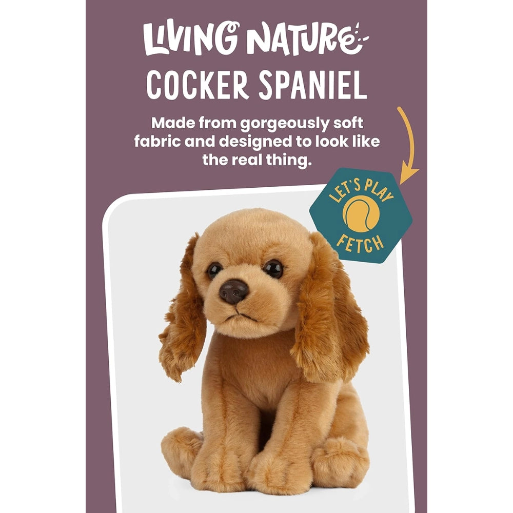 Living Nature - Soft Toy Plush Pet Animal, Cocker Spaniel Dog (20cm)