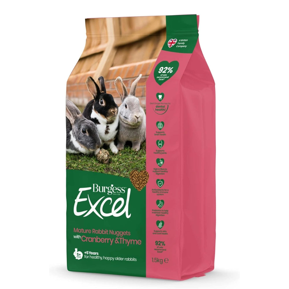 Burgess - Excel Mature Rabbit Pellets with Cranberry &Thyme 1.5kg - Petservo