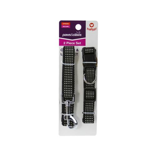 Paws & Claws - 2x120cm Dog/Pet Collar & Lead Combo Assorted - 2pc