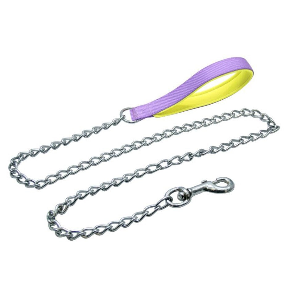 Nunbell - Pet Dog Metal Chain Leash Lead With Neoprene Handle 3.0mm - Petservo