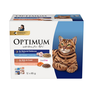 Optimum - Wet Cat Food 6 Natural Defences & 6 Skin & Coat 85g X 12 Pack - Petservo