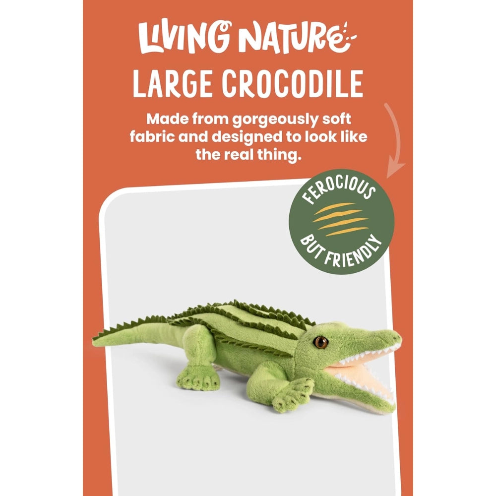 Living Nature - Crocodile Large Stuffed Animal - Plush Toy Animal