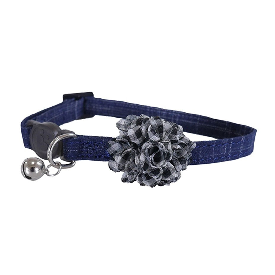 Rosewood - Designer blue scrunch Cat Collar - Petservo