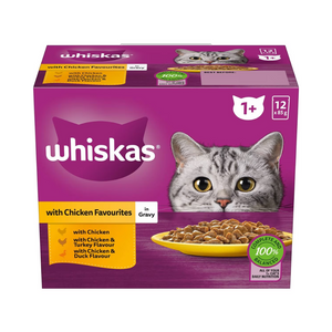 Whiskas - 1+ Years Wet Cat Food Chicken In Gravy Pouch 85g X12 Pack - Petservo