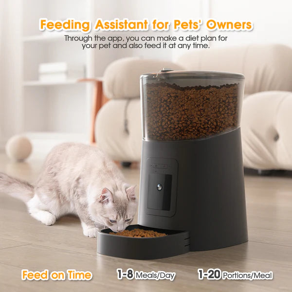 Advwin - 1080P HD WiFi 6L Automatic Pet Feeder - petservo