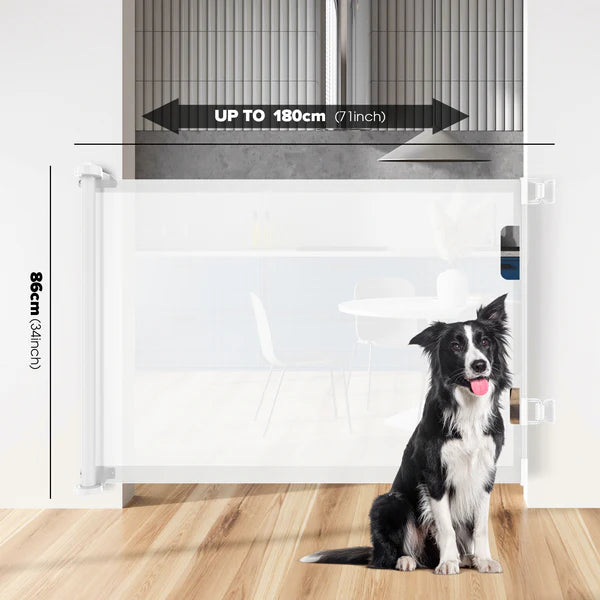 Advwin - Retractable Pet Safety Gate white - Pet Servo