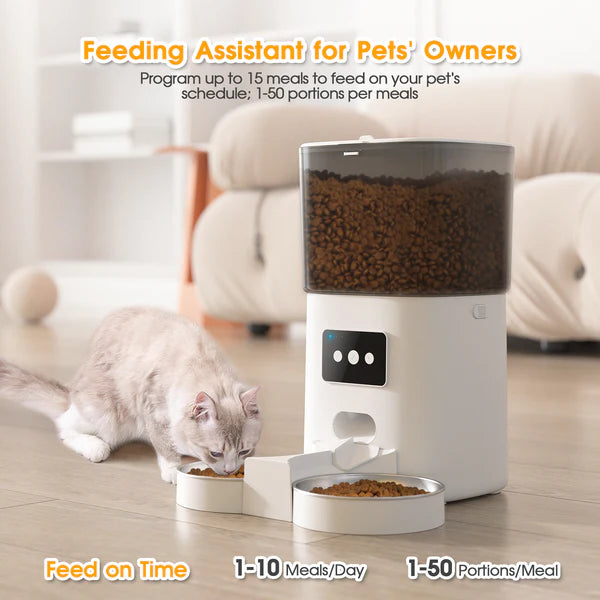 Advwin - Wifi Double Bowl 6L Automatic Pet Feeder - petservo