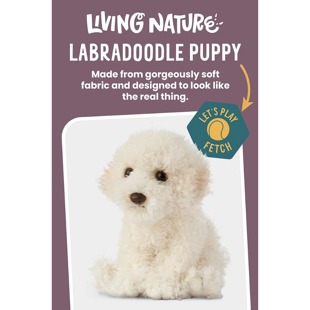 Living Nature - Soft Toy Plush Pet Animal, Labradoodle Puppy (16cm)