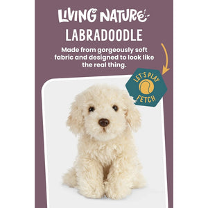 Living Nature - Soft Toy Plush Pet Animal, Labradoodle Dog - Pet Servo-2