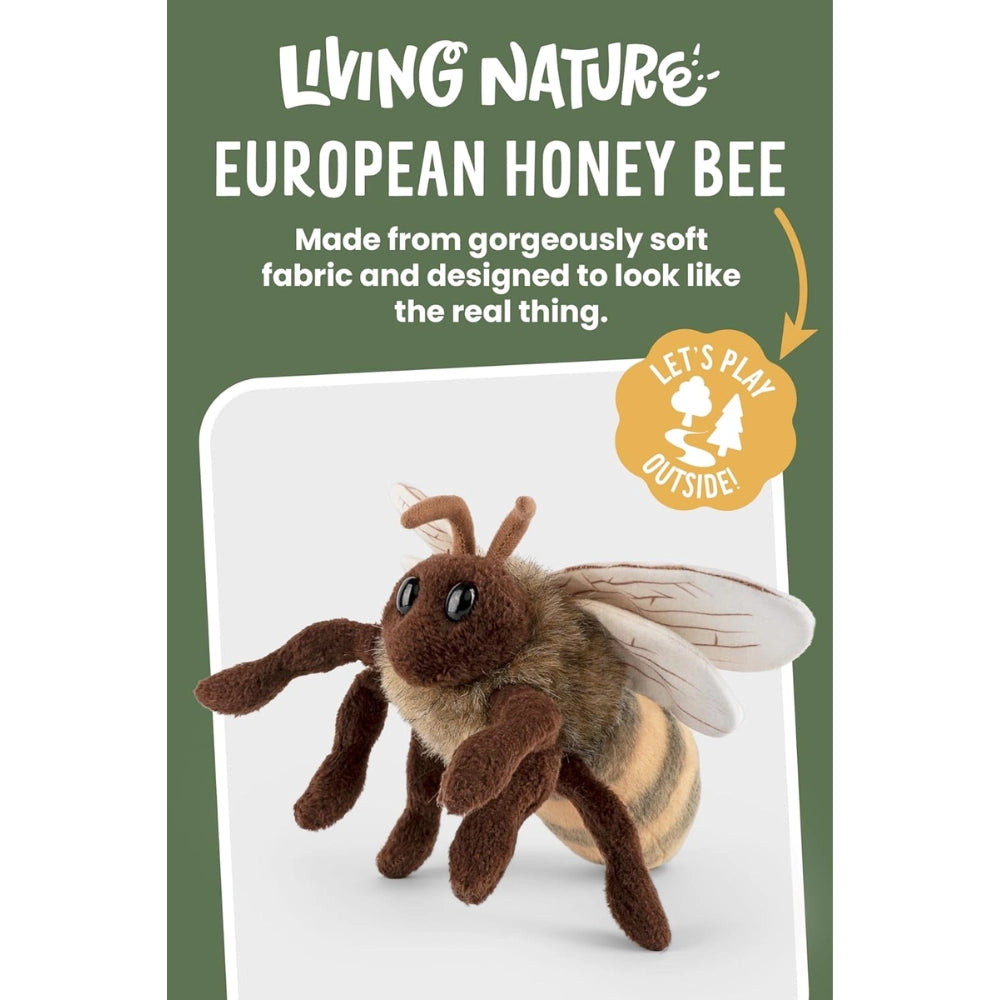 Living Nature - European Honey Bee Stuffed Animal - Plush Toy Animal