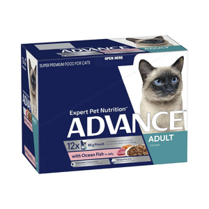 Advance - Adult Cat Ocean Fish in Jelly Pouch (12 x 85g) - Petservo