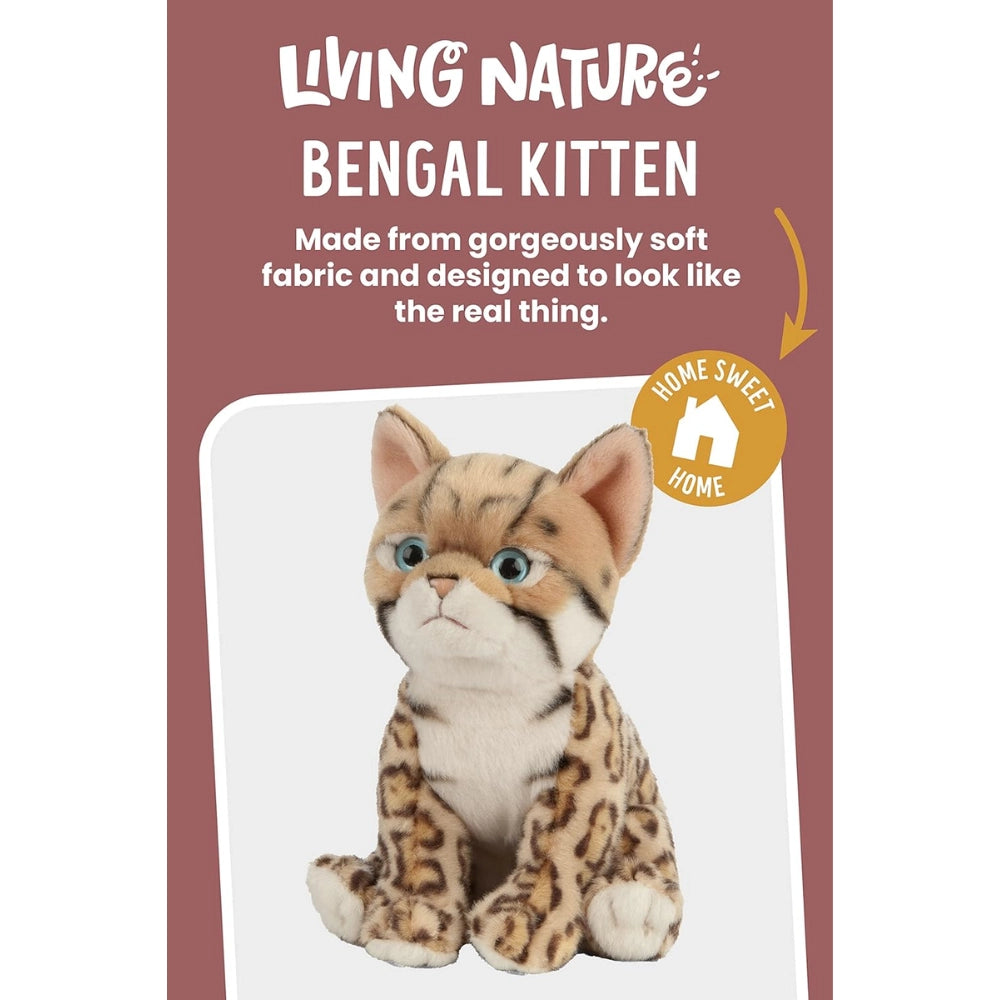 Living Nature - Soft Toy Plush Pet Animal, Bengal Kitten (18cm)