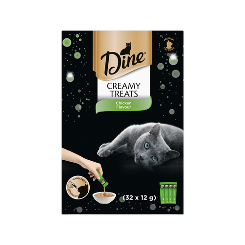 Dine - 12g Chicken Creamy Cat Treats - Pack of 32