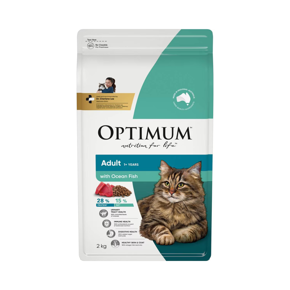 Optimum - Adult Dry Cat Food With Ocean Fish 2kg