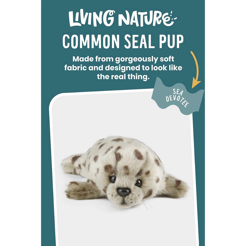 Living Nature - Soft Toy Plush Wildlife Animal, Common Seal Pup (22cm)