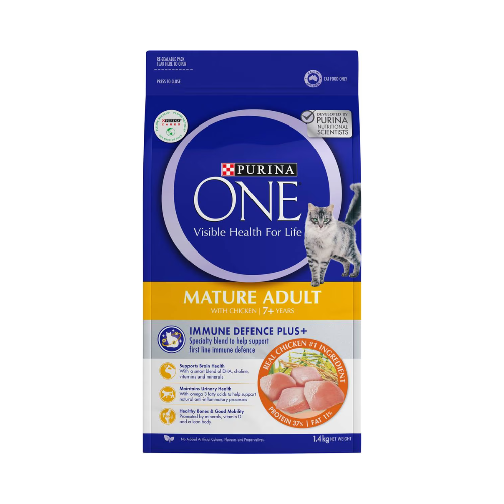 Purina One - Mature Adult With Chicken 7+ Years Dry Cat Food 1.4kg - Petservo