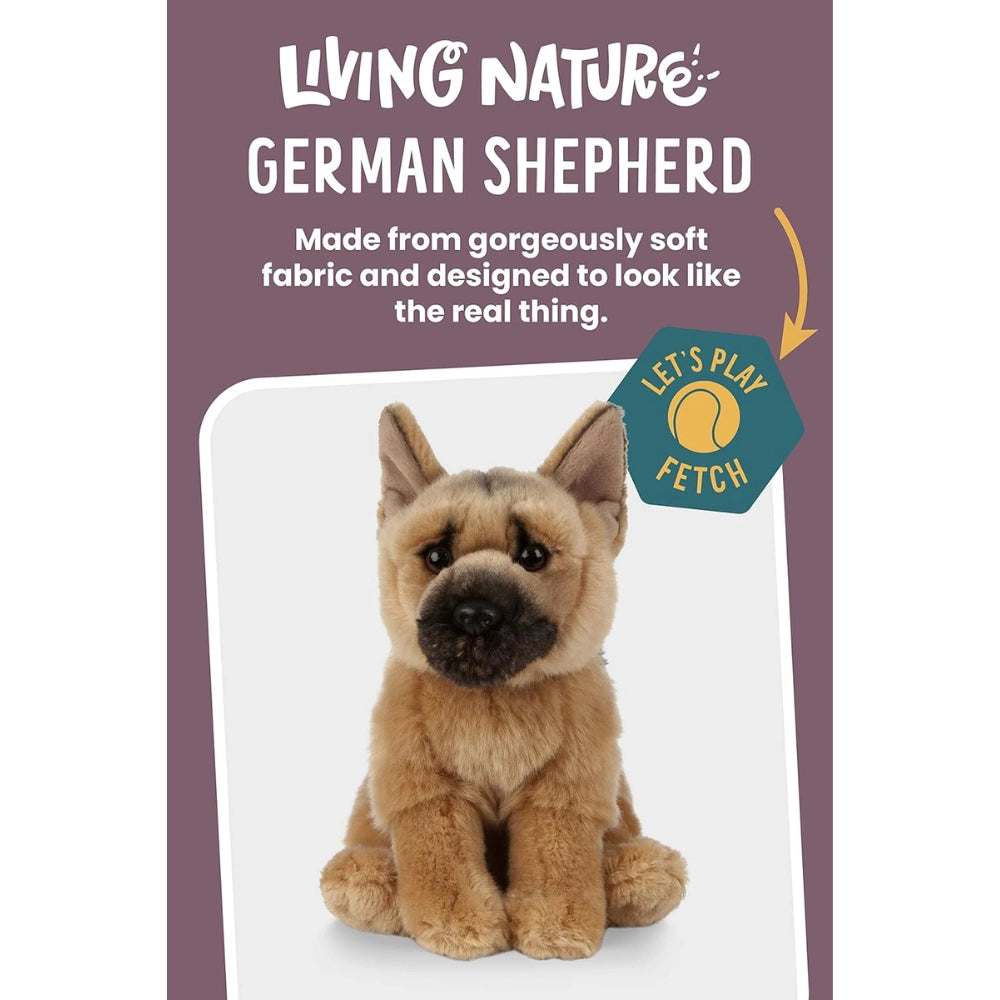 Living Nature - Soft Toy Plush Pet Animal, German Shepherd Dog (20cm)