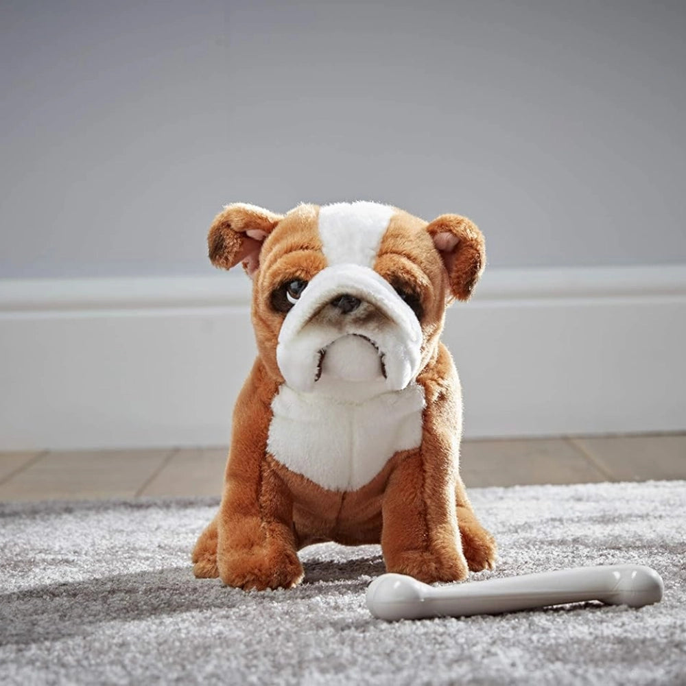 Living Nature - Soft Toy Plush Pet Animal, English Bulldog (20cm)