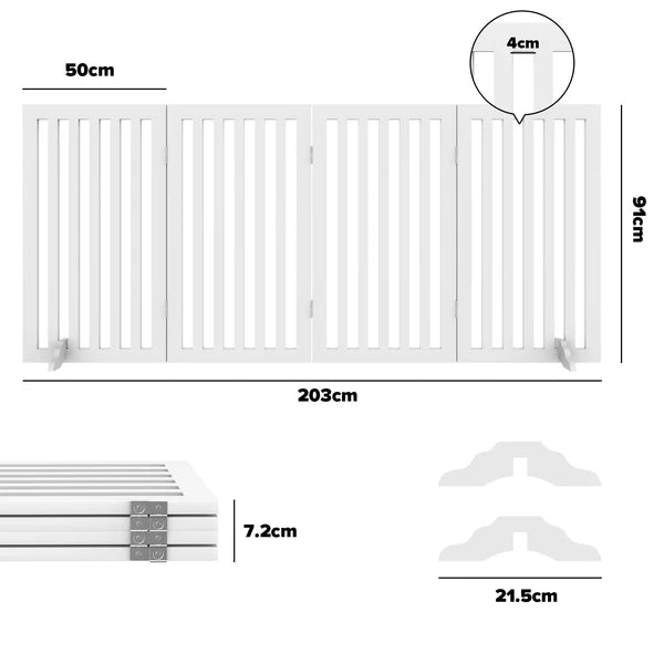 Advwin - Wooden Pet Gate Dog Fence 203*91CM - petservo