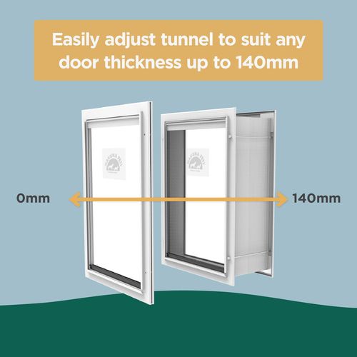 Hakuna Pets - Deluxe Aluminium Pet Door Extra Wide Tunnel Kit - Extra Large