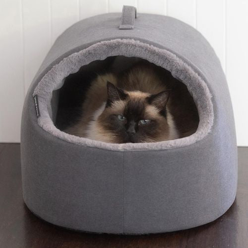 Baxter Bone - Charcoal One Size Cave Pet Bed - petservo