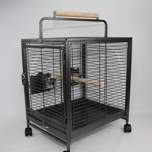 YES4PETS - Small Bird Transport Budgie Cage Parrot Aviary Carrier With Wheel