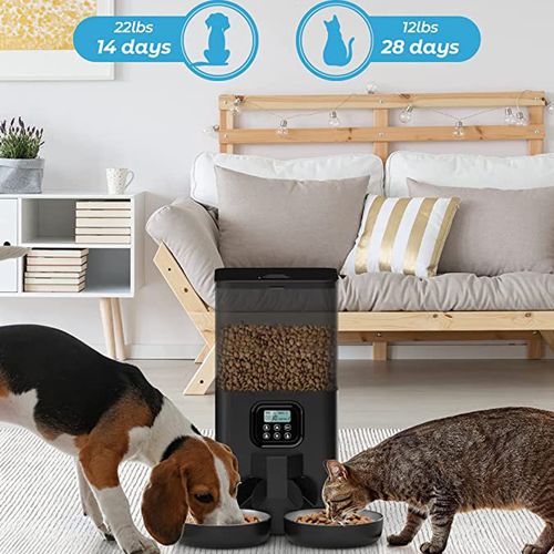 YES4PETS - 6L Automatic Digital Pet Dog Cat Feeder Double Food Bowl Dispenser