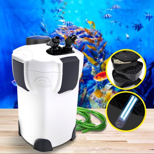 Giantz - Aquarium Filter External Canister Aqua Fish Tank UV Light and MEDIA KIT 2400L/H