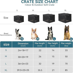 Petsfit - Portable Foldable Pet Dog Puppy Cat Soft Dog Cat Crate - 4 Sizes