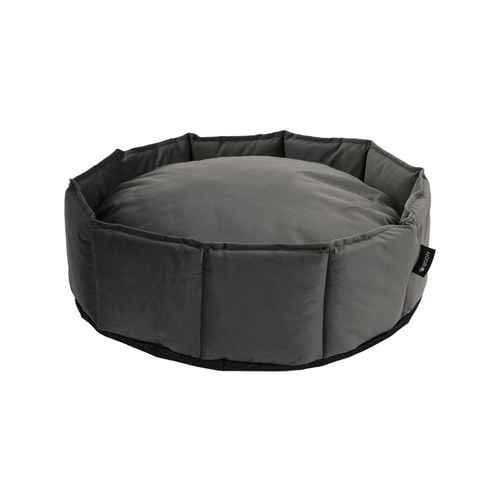 Wooff - Medium Anthracite Velour Round Cocoon Pet Bed - petservo